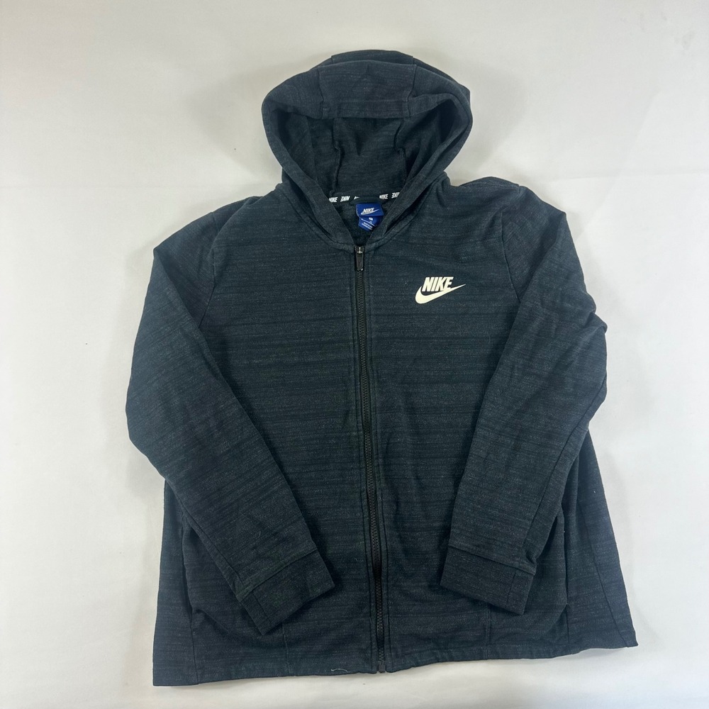 Nike Youth XL Full Zip Hoodie‎ Therma Fit Charcoal Black